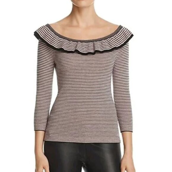 Rebecca Taylor 100% Merino Wool Ruffle Neckline Sweater Size M - Picture 1 of 12